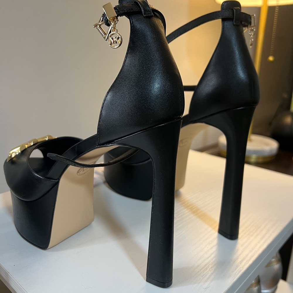 Michael Kors Black Platform Heels - Women’s Designer Pumps - Picture 3 of 7